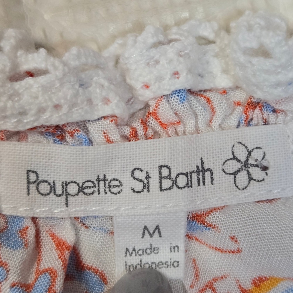 Poupette St Barth Clara Floral Print Sleeveless  Ruffle V Neck Mini Dress‎ M - Picture 7 of 11